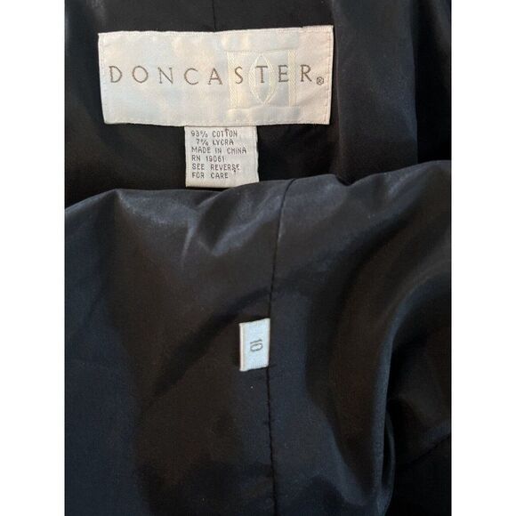 Doncaster Womens 10 Black Zippered Jacket Pockets Lined Long Sleeve Wide Lapels - Picture 8 of 8
